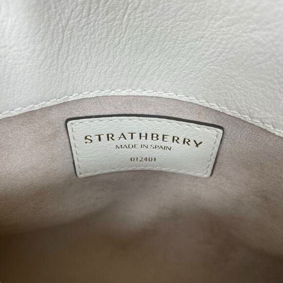 Strathberry Stylist Floral Print Crossbody Leather Clutch Bag White Gold - Picture 14 of 15